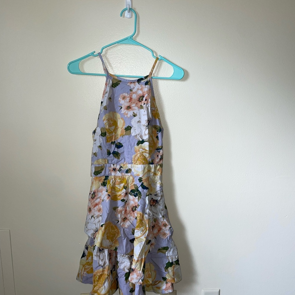 Speechless Kids Floral Dress in Purple and Yellow
